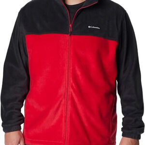 Columbia Fleece Jacket Mens Medium Red/Black Full Zip Long Sleeves Jacket
